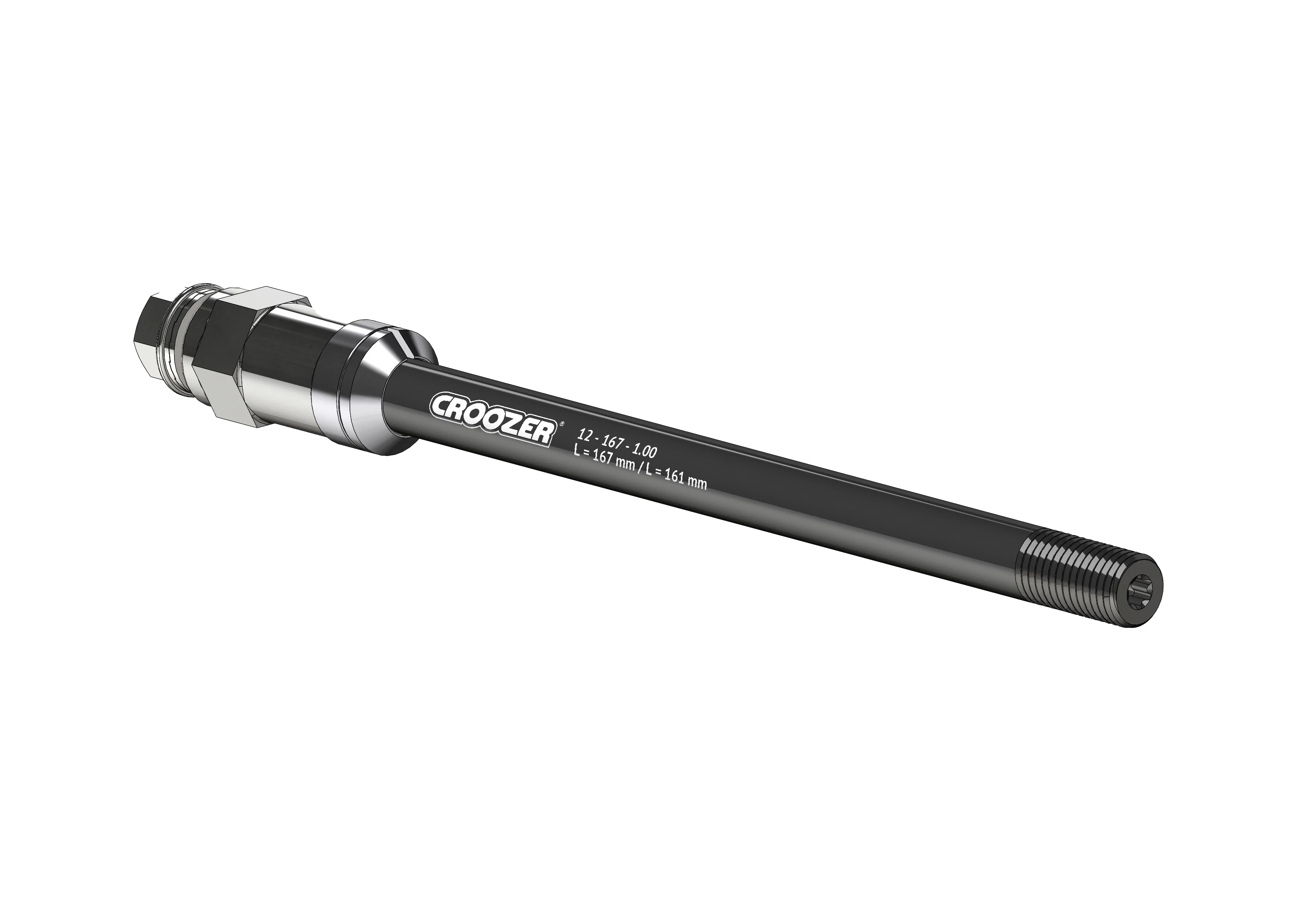Thru axle adapter M12 for axle length 161 or 167 mm with 1.00 mm thread pitch, with universal adapter A