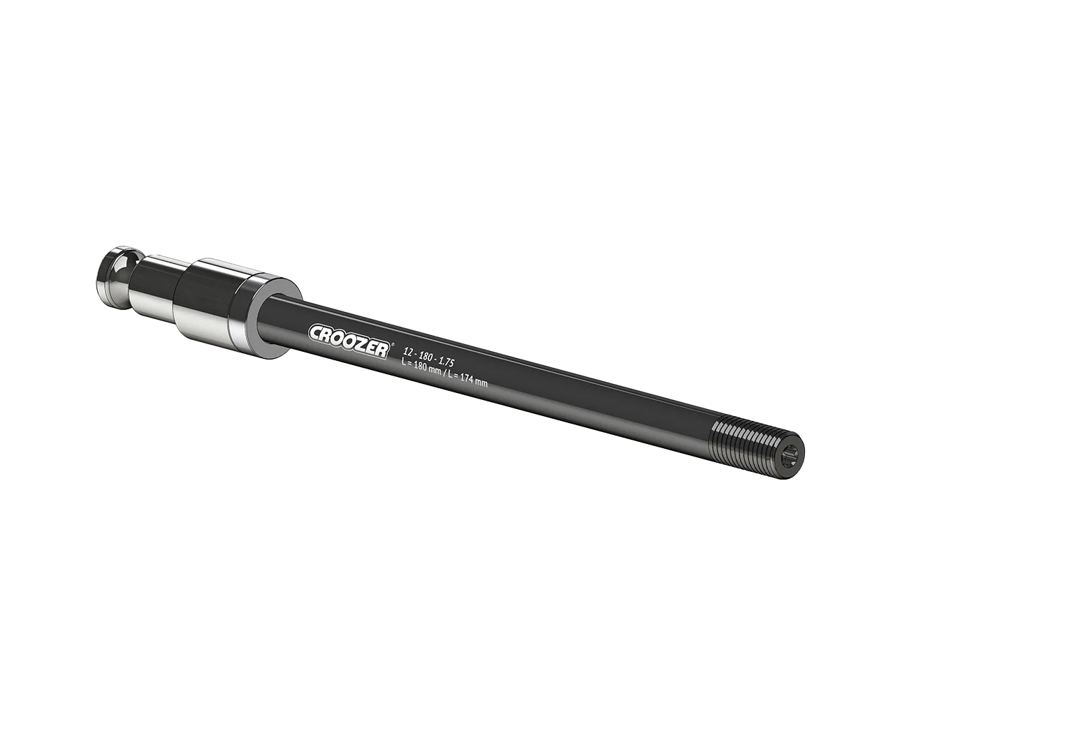 Thru Axle Hitch M12 for shaft length 174 or 180 mm with 1.75 mm thread pitch, with socket XL